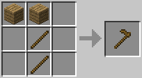 Popis: http://www.minecraftcrafting.com/img/craft_hoes.gif